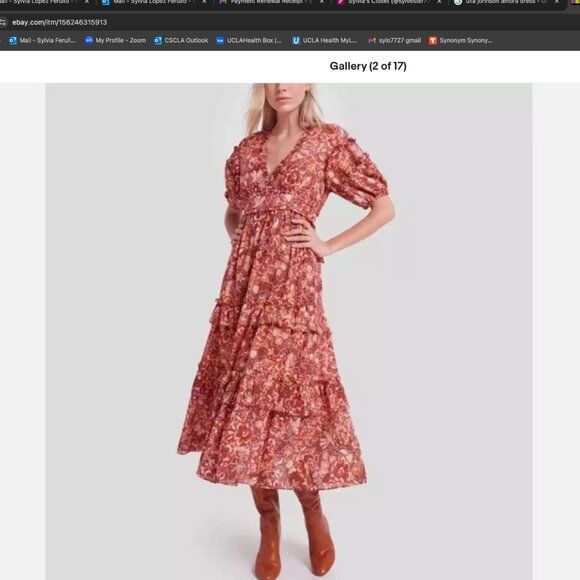 Ulla Johnson Floral Amora Dress in size 0 - Picture 3 of 6